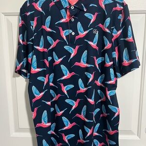 Good Good Navy Hummingbird Print Shirt